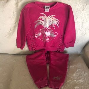 Trolls World Tour Girls 2 piece pant set size 5 New